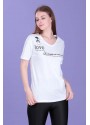 TAŞLI İŞLEMELİ BASKILI TSHİRT